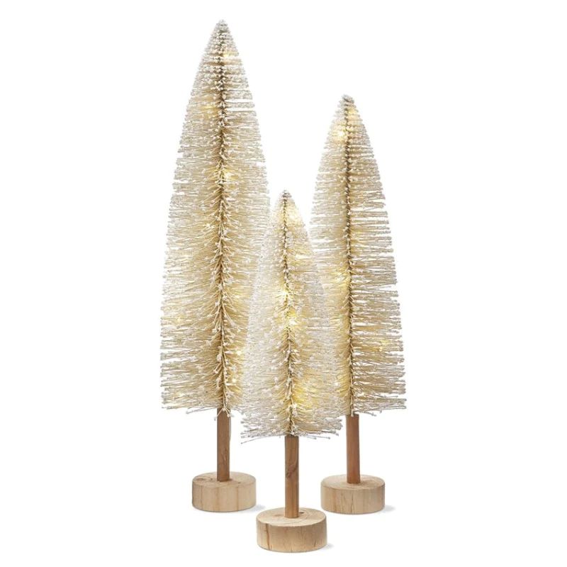 Snowy LED Bottle Brush Tree (3 Sizes) | Linen & Flax Co