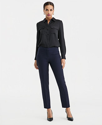 Women's Bi-Stretch Straight-Leg Dress Pants | Macy's