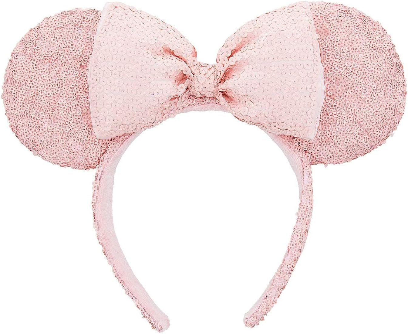 Disney Parks Millennial Pink Minnie Mouse Ear Sequined Headband | Amazon (US)