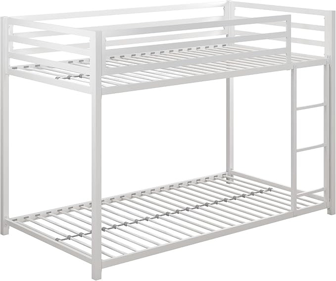 DHP Miles Metal Bunk Bed, White, Twin over Twin | Amazon (US)