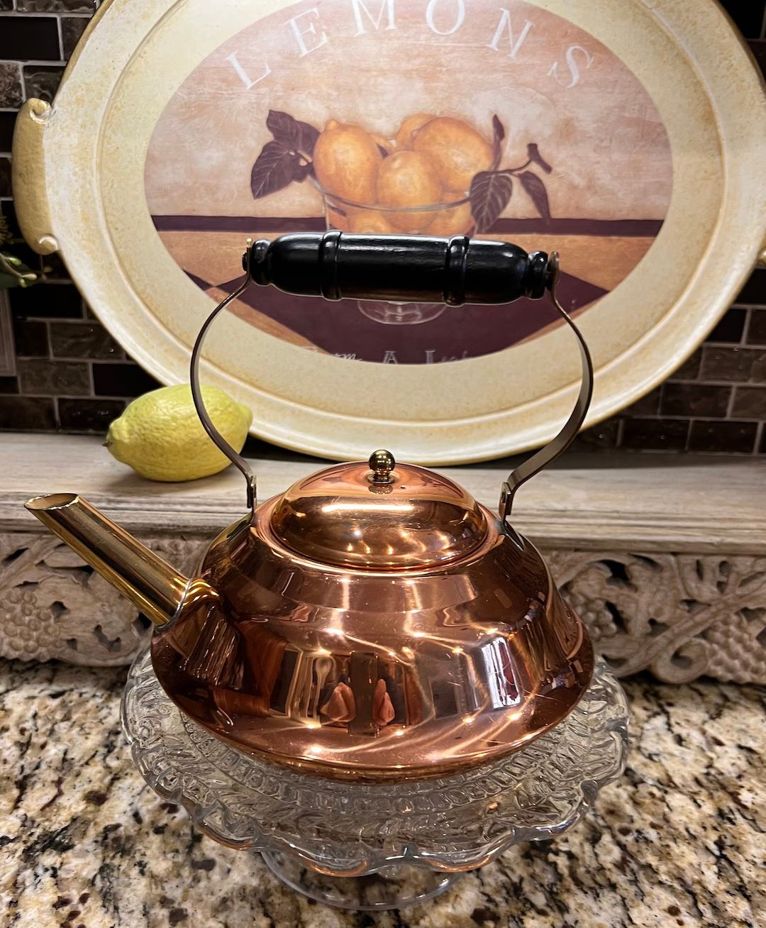 Copper Tea Kettle ~ Copper & Brass Tea Kettle ~ Copper Chafing Warming Dish Burner Heater | Etsy (US)