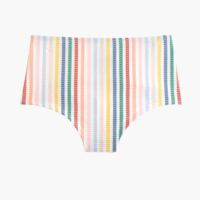 Boy short bikini bottom in suckered rainbow stripe | J.Crew US