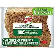 Scotch-Brite Greener Clean Non-Scratch Scrub Sponges, For Washing Dishes and Cleaning Kitchen, 6 Scr | Amazon (US)