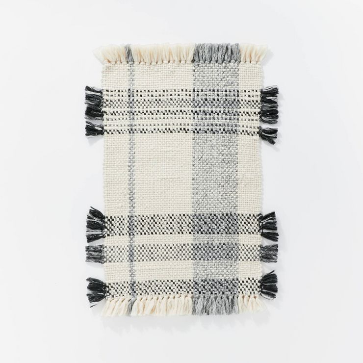 Laurelhurst Indoor/Outdoor Plaid Rug Black/White - Threshold™ designed with Studio McGee | Target