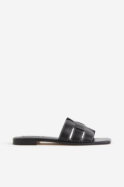 Leather slides | H&M (UK, MY, IN, SG, PH, TW, HK)