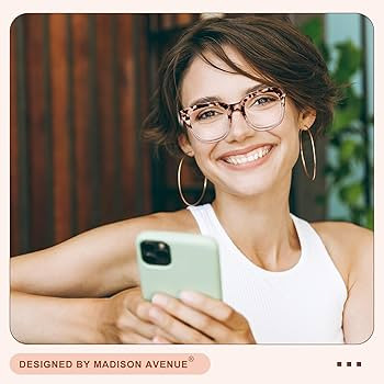 Madison Avenue Blue Light Blocking Glasses Oversized Fashion Blue Light Glasses for Women Anti Ey... | Amazon (US)