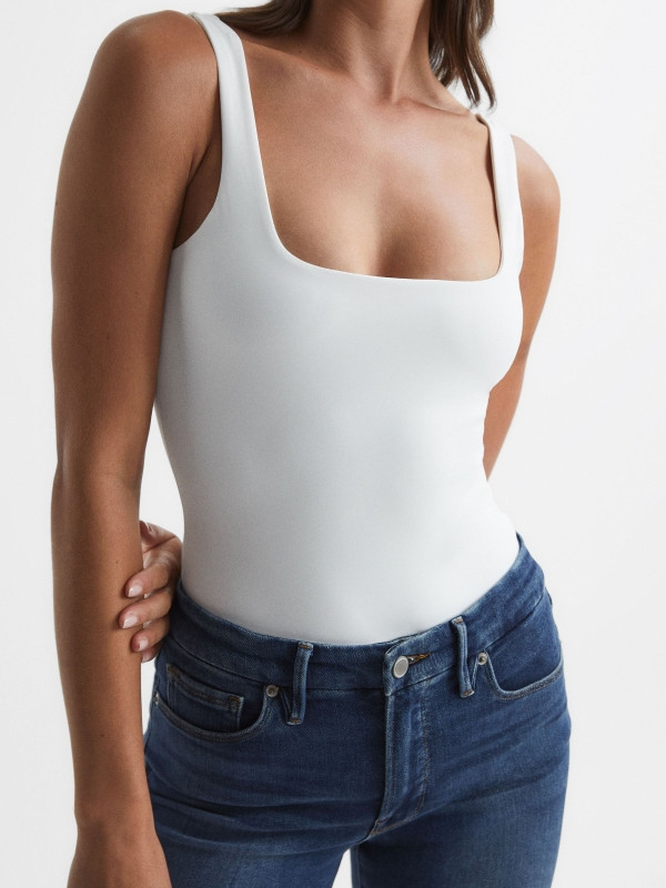 Good American Square Neck Bodies | Reiss UK