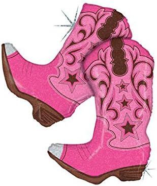 Dancing Pink Cowgirl Boots Jumbo 36" Foil Party Balloon | Amazon (US)