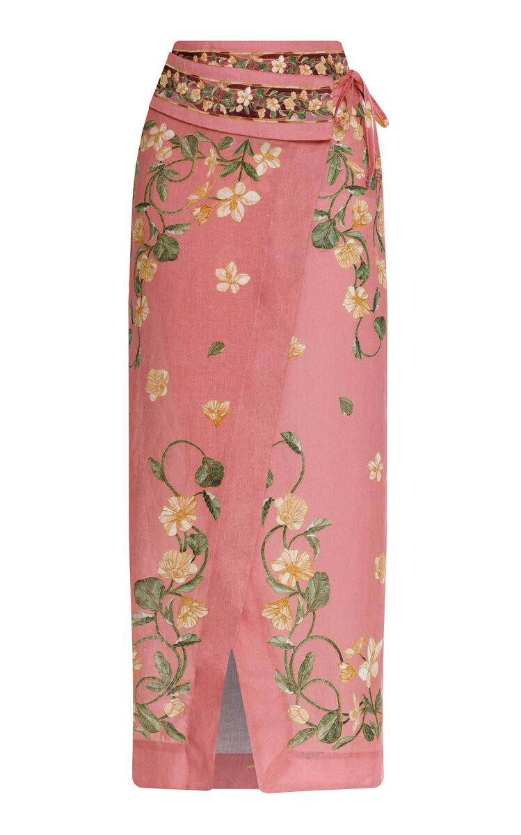 Tierra Castillo Linen Wrap Maxi Skirt By Agua By Agua Bendita | Moda Operandi | Moda Operandi (Global)