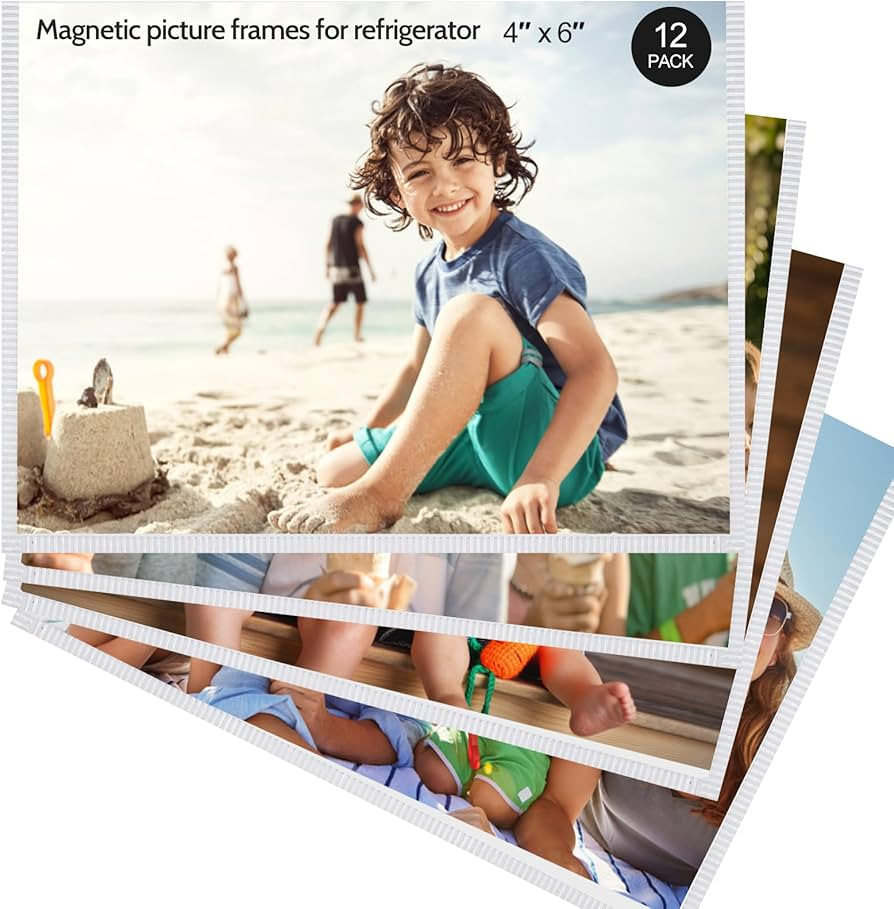 vivinin Magnetic Picture Frame, 12 Pack Magnetic Frame Reusable, Magnetic Photo Frames for Refrig... | Amazon (US)
