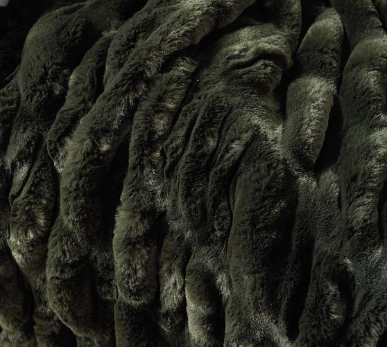 Faux Fur Ruched Throw | Pottery Barn (US)