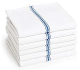 Blue Premia Dish Towels (6 Units) • Commercial Kitchen Towel • Absorbent 100% Cotton Herringbone (14"x25") • Commercial Quality: 24 oz/dz • Classic Tea Towels • Low Lint | Amazon (US)