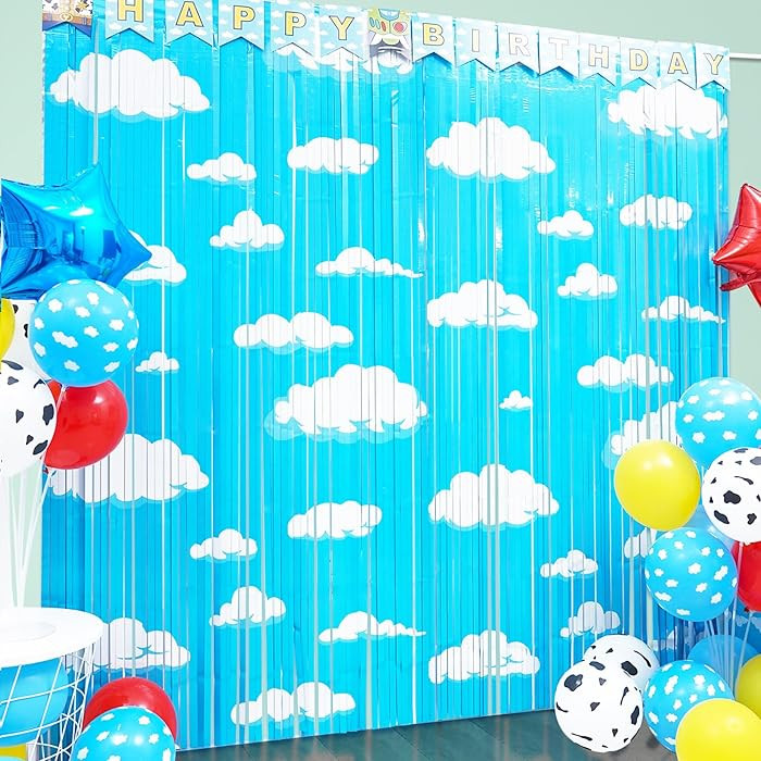 Cartoon Toy Inspired Story Birthday Party Decoration, 2 Pack Story Party Photo Booth Prop, Blue S... | Amazon (US)