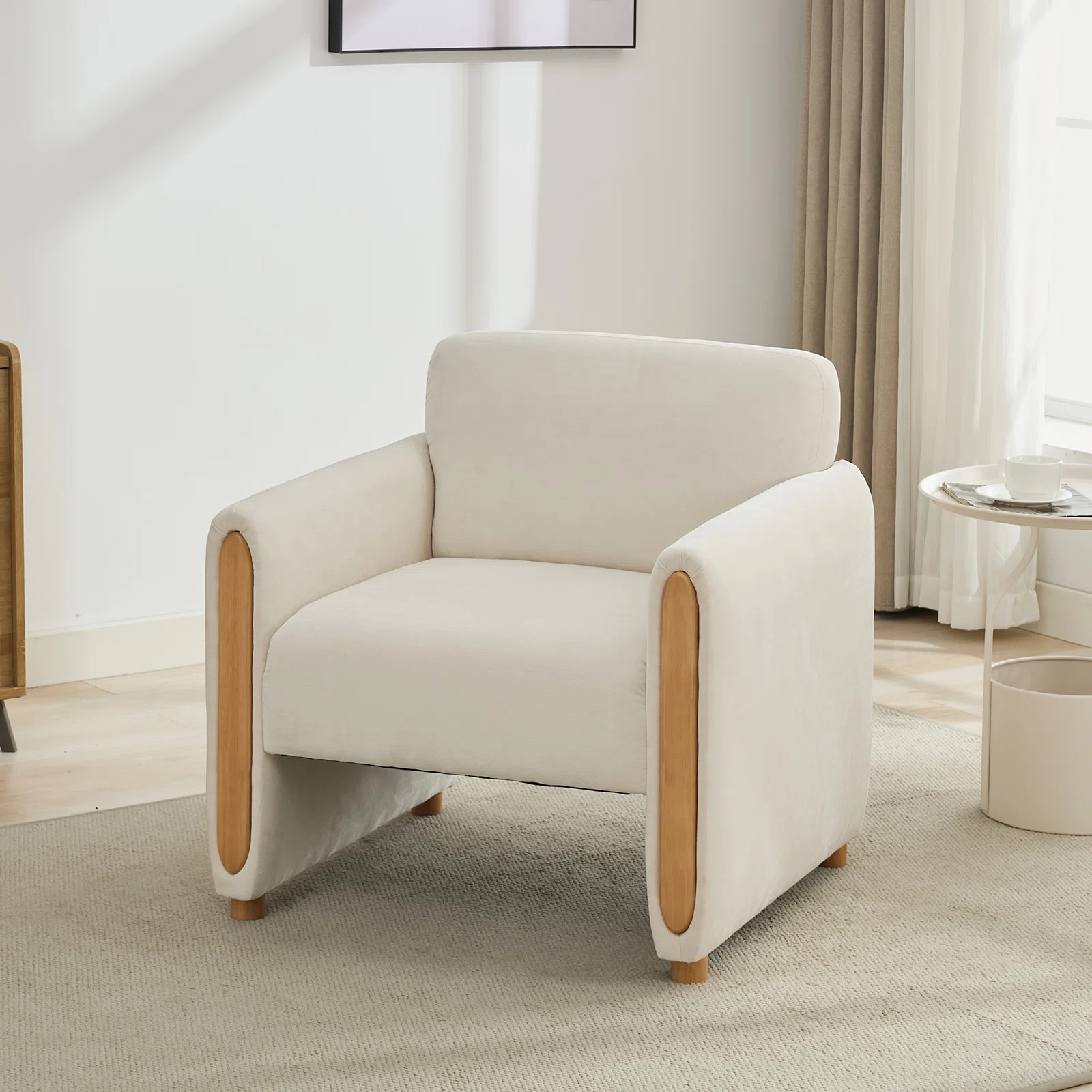 Ebern Designs Upholstered Fabric Accent Armchair With Solid Wood Frame | Wayfair | Wayfair North America