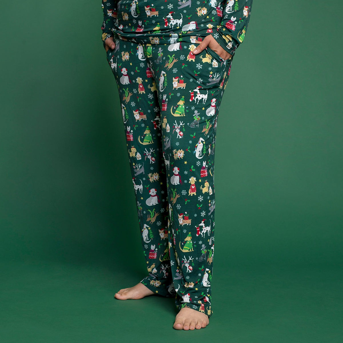 Holiday Hounds Men's Bamboo Viscose Pajama Pants | Little Sleepies