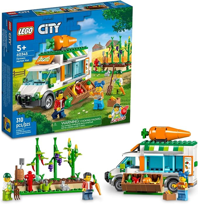 LEGO City Farmers Market Van 60345 Building Toy Set for Kids, Boys, and Girls Ages 5+ Mobile Farm... | Amazon (US)