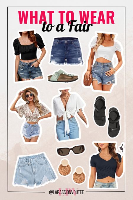 Denim shorts and crop top outfits to wear to a fair 🎡

#LTKstyletip #LTKfindsunder100
