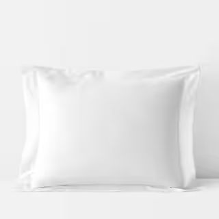 The Company Store Company Cotton White Solid 300-Thread Count Wrinkle-Free Sateen Single King Sha... | The Home Depot