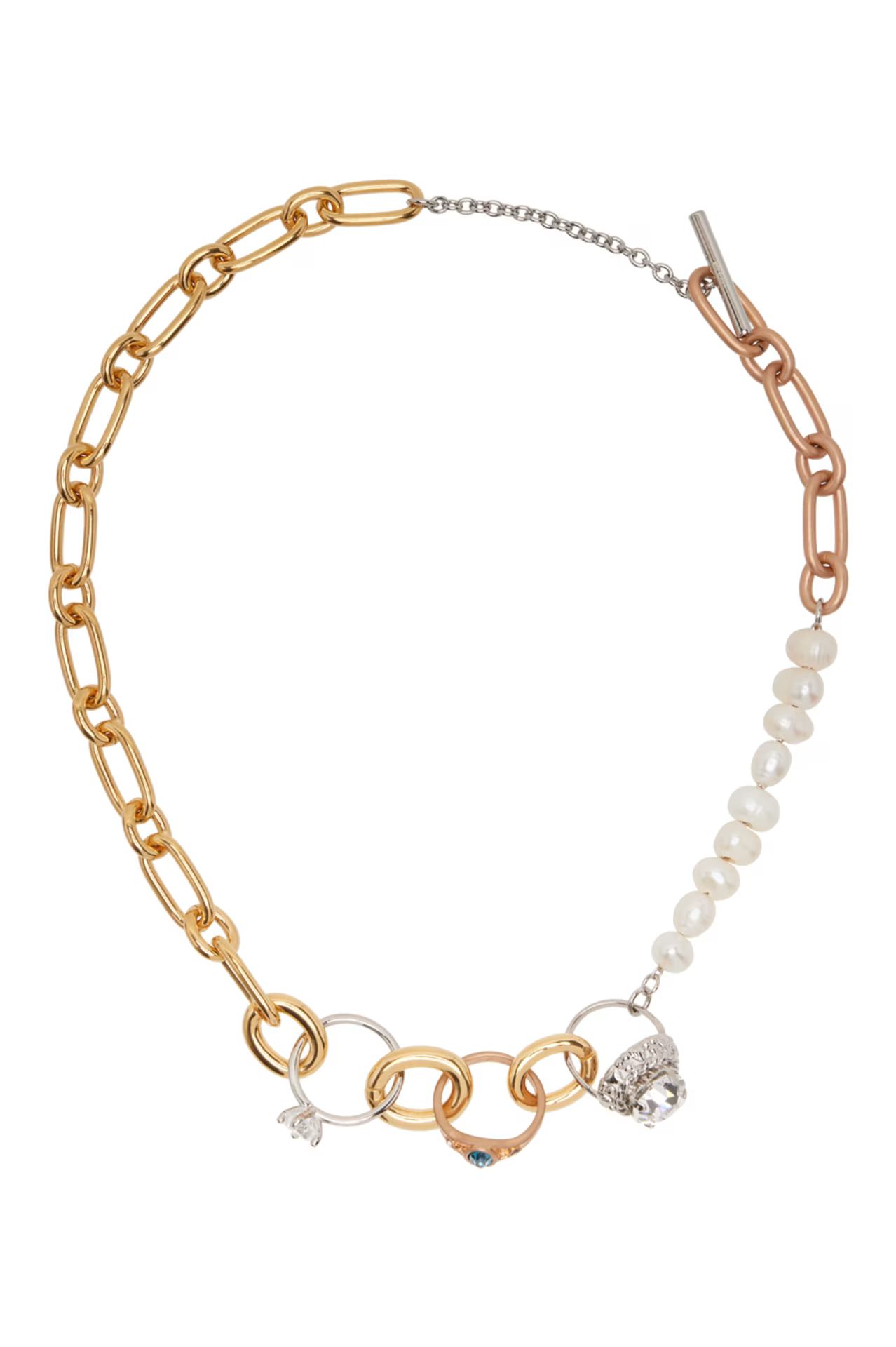 Gold Ring Charm Chain Necklace | SSENSE