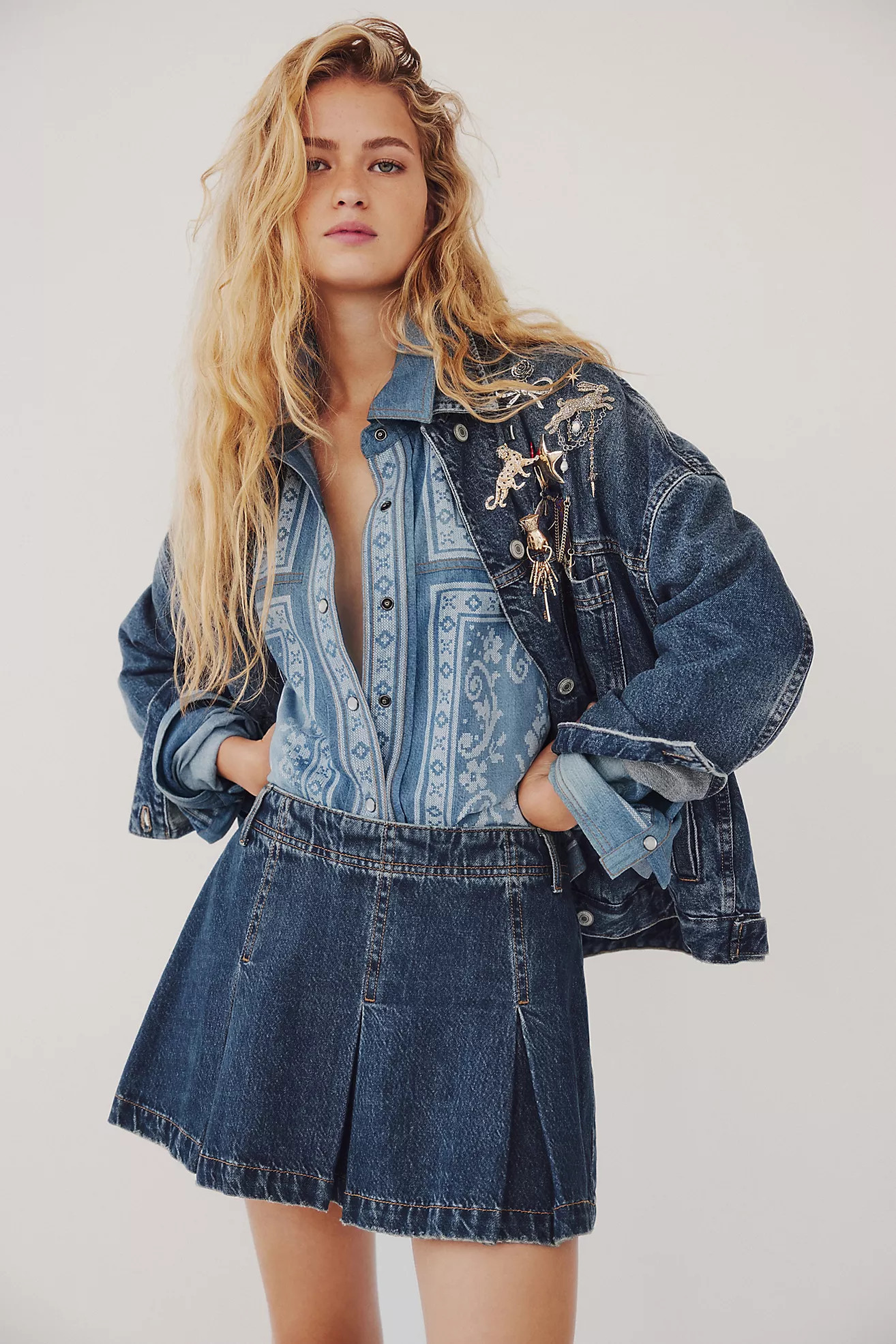 We The Free Madison Ave Denim Mini Skirt | Free People (UK)