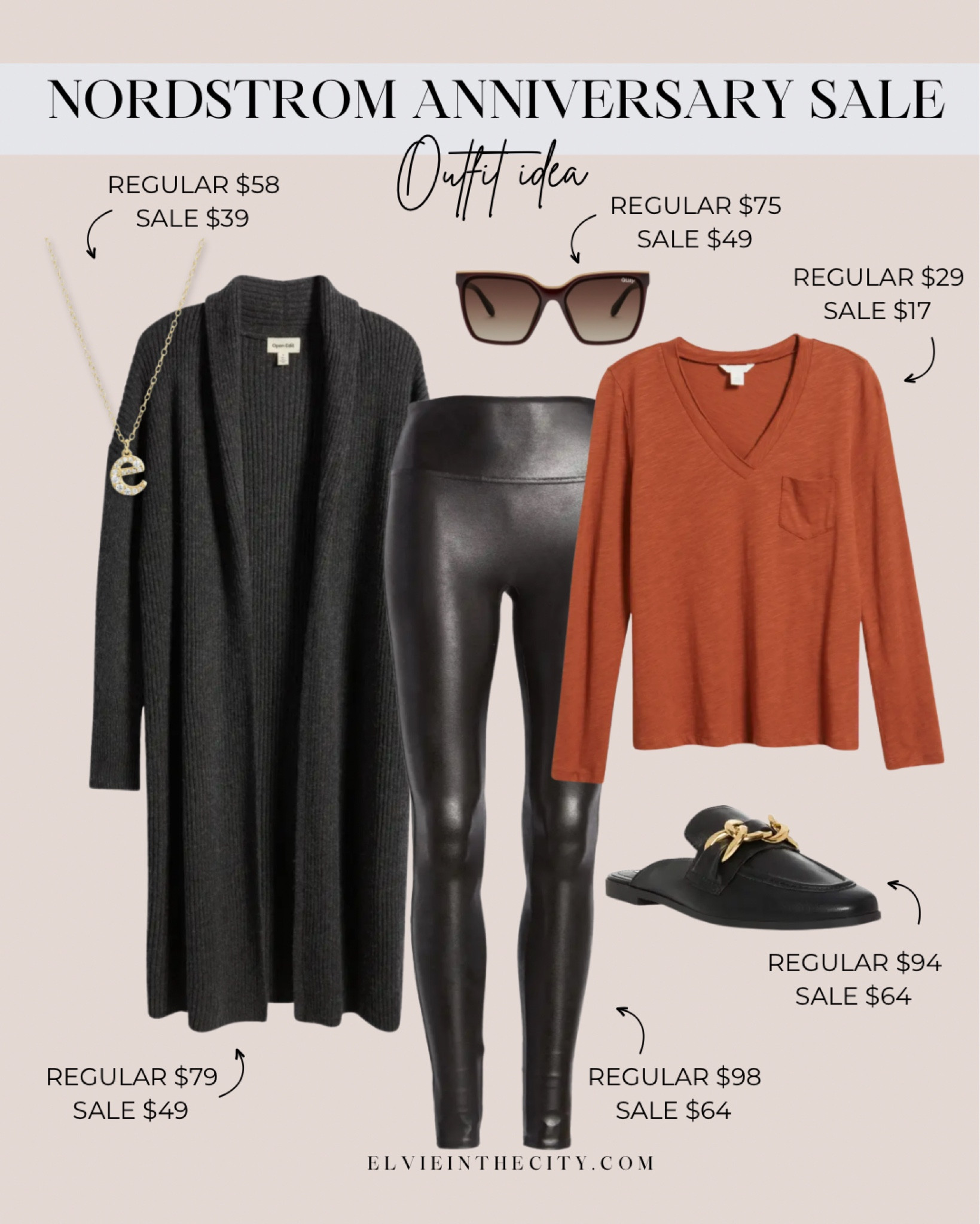 Nordstrom Anniversary Sale outfit idea. 

Long sweater, spank leggings, slide loafers, long sleeve tee, quay sunglasses, initial necklace 

#LTKxNSale #LTKsalealert #LTKstyletip