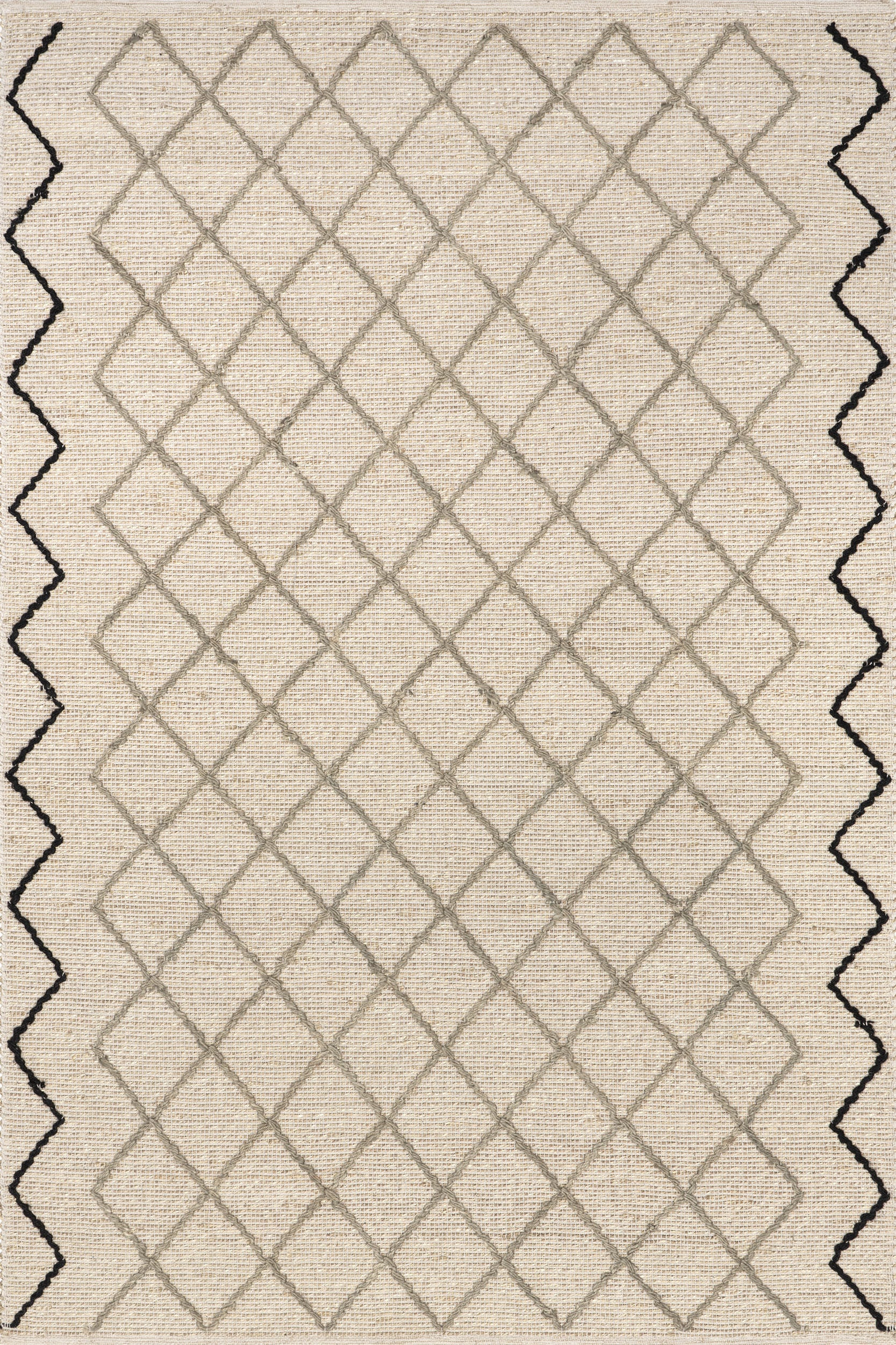 Ivory Maudie Trellis Jute-Blend 4' x 6' | Eco-Friendly rug | Rugs USA