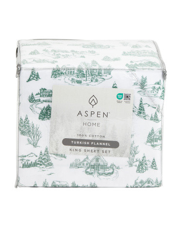 Made In Turkey Toile Flannel Sheet Set | TJ Maxx