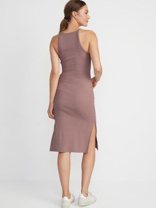 Fitted Sleeveless Rib-Knit Midi Dress for Women | Old Navy (US)