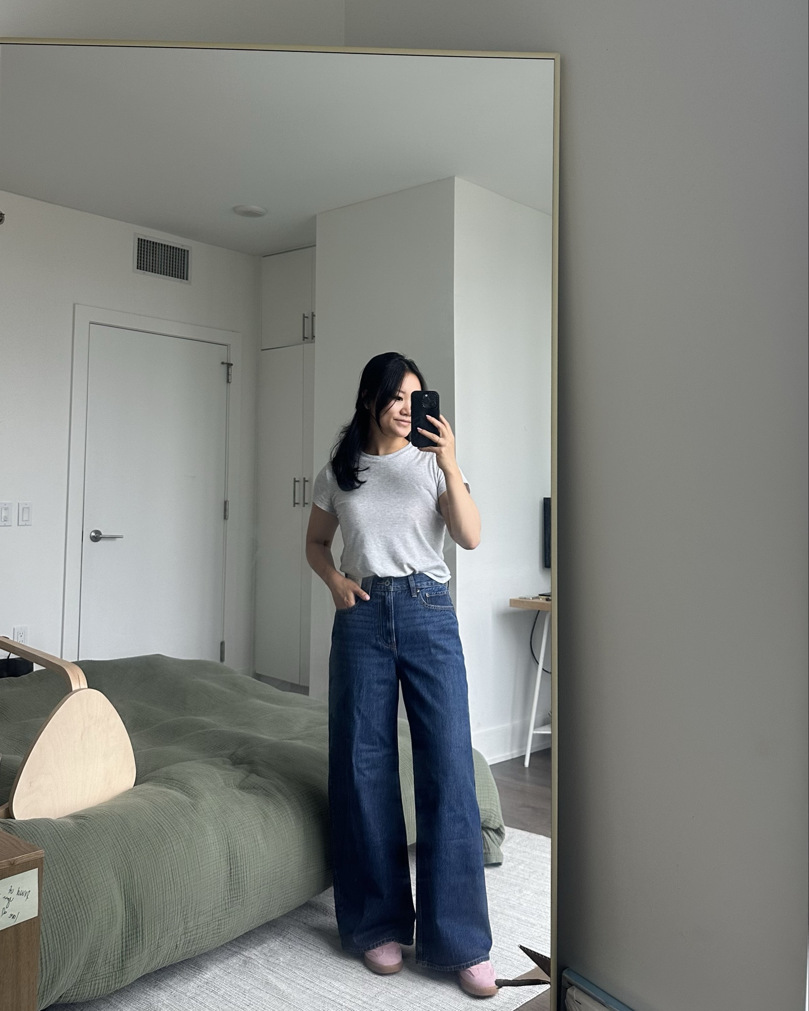 HIGH RISE WIDE LEG in 26 short color DARK PROCESS