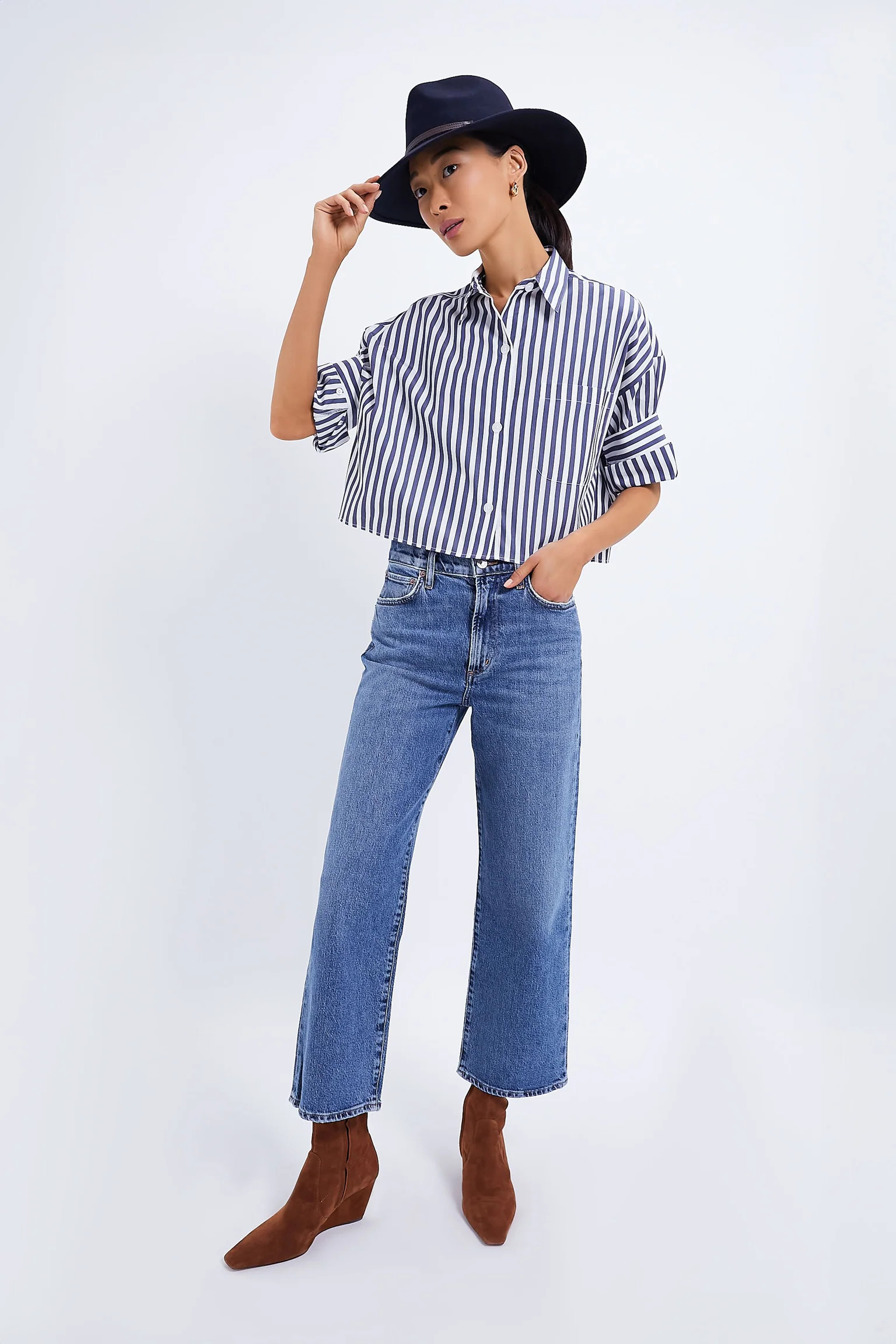 Brown Suede Delta Wedge Boots | Tuckernuck (US)