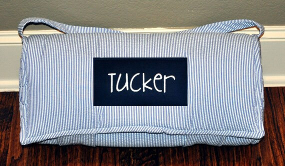 Personalized Navy Seersucker Kids Nap Mat Preschool Daycare - Etsy | Etsy (US)
