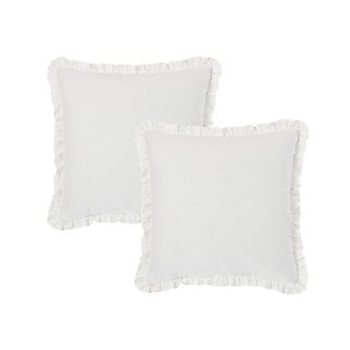 Linen Cotton Ruffle Euro Sham Cover Set | Bed Bath & Beyond