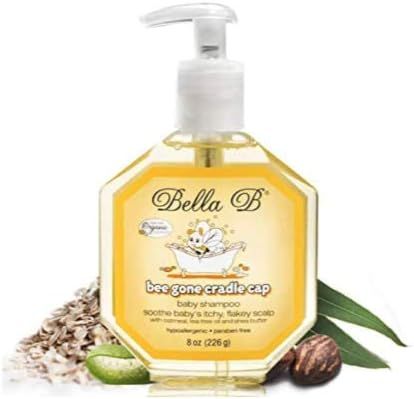 BELLA B NATURALS Bee Gone Cradle Cap Baby Shampoo 8 oz - Natural Baby Shampoo - Dry Scalp Shampoo... | Amazon (US)