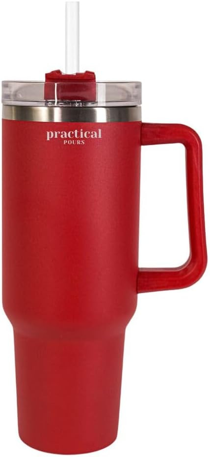 Practical Pours 40 oz Tumbler with Handle | Insulated Mug For Water, Coffee, Cold and Hot Drinks ... | Amazon (US)
