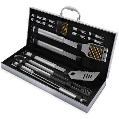 16-Piece BBQ Grill Accessories Set - Barbecue Tool Kit with Aluminum Case for Home Grilling - Gre... | Target