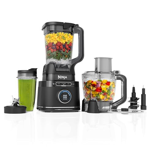 Ninja Kitchen System | Food Processor & Blender with BlendSense Technology | 8-Cup Bowl & 24-oz. To-Go Cup | For Smoothies, Cookie Dough, Salsa & More | 1800-Peak-Watt | Black | TB401 | Amazon (US)
