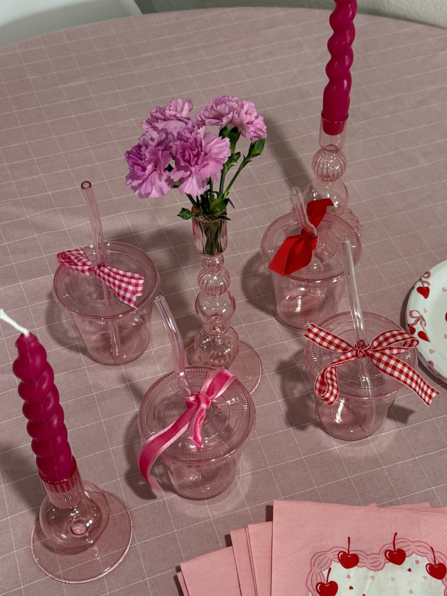 Candles, candle holders & plastic cups, and ribbons 

#LTKHome