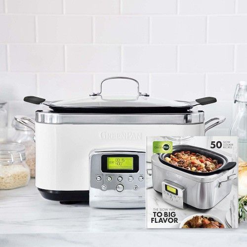 GreenPan Elite Slow Cooker in Cloud Cream with Cookbook | Williams-Sonoma