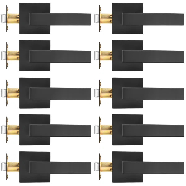 Passage Door Lever with Square Rosette Heavy Duty Solid Levers | Wayfair North America
