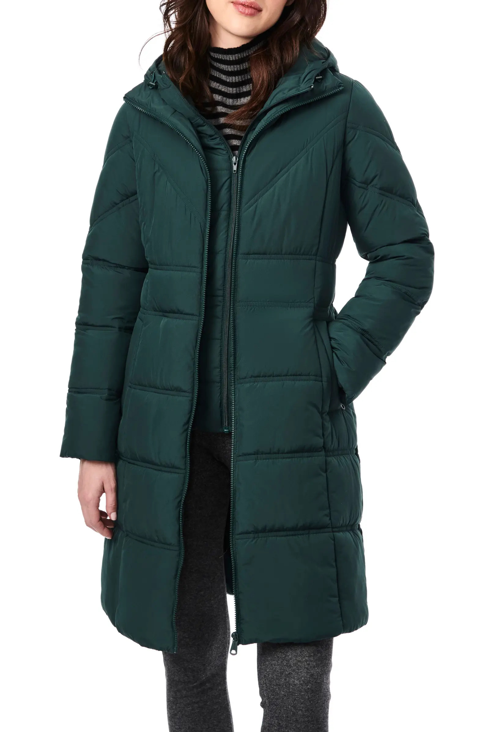 Walker Double Stitch Recycled Polyester Puffer Coat with Removable Bib | Nordstrom