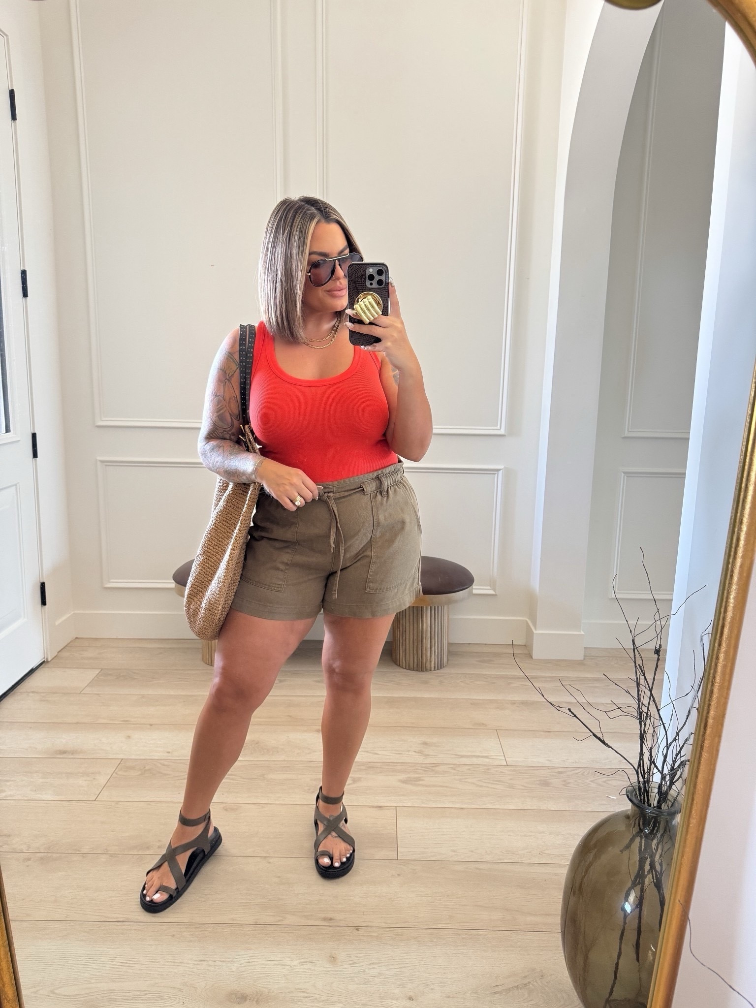 Tank sized way down to a small it runs big. 
Shorts size L 
Sandals run big as well and wide. 
#walmart #walmartfinds #oldnavy #sale #midsize #shorts #denimshorts 

Follow my shop @shaynaslife on the @shop.LTK app to shop this post and get my exclusive app-only content!

#liketkit 
@shop.ltk
https://liketk.it/67e1z

#LTKMidsize #LTKootd #LTKSaleAlert