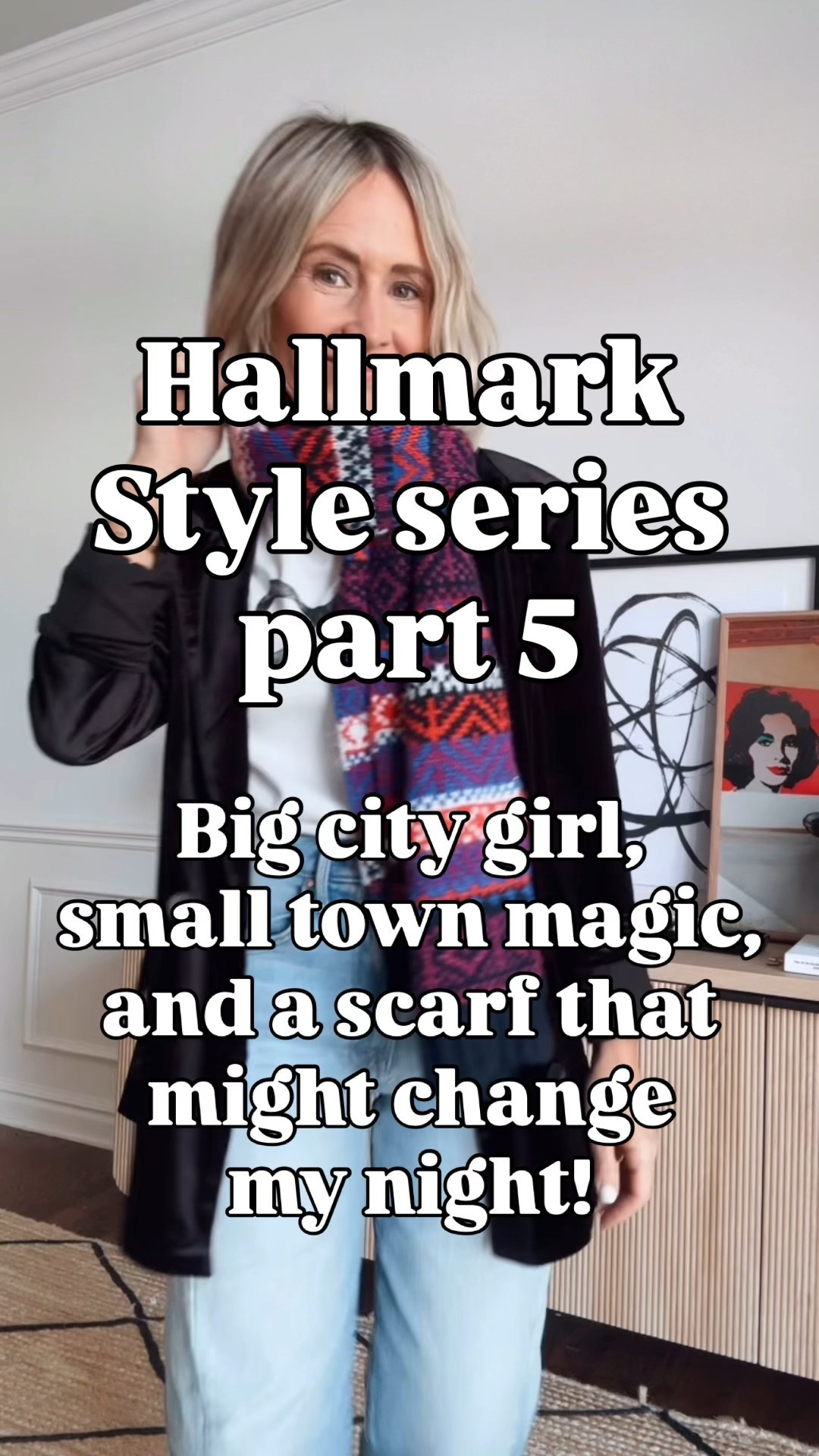 You can’t go wrong with a velvet blazer and a cute tee to the Christmas party!  I love layering a bold festive scarf with the look, it just gives it a finished feel!  The blazer and shirt are from my friends @laroseandco and you can save with code covet20.
To scoop up a scarf or two, 
comment shop for links

#LTKGiftGuide #LTKFindsUnder50 #LTKHoliday