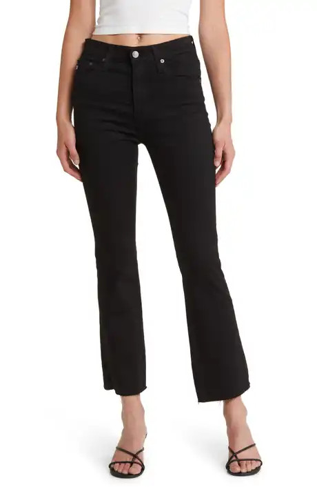 The Hustler High Waist Fray Hem Ankle Bootcut Jeans | Nordstrom