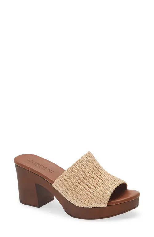 Cordani Waylin Platform Slide Sandal in Natural Raffia at Nordstrom, Size 5.5Us | Nordstrom
