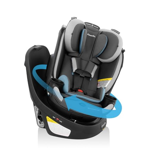 Evenflo Revolve360 Slim 2-in-1 Rotational Car Seat with Quick Clean Cover (Stow Blue) | Amazon (US)