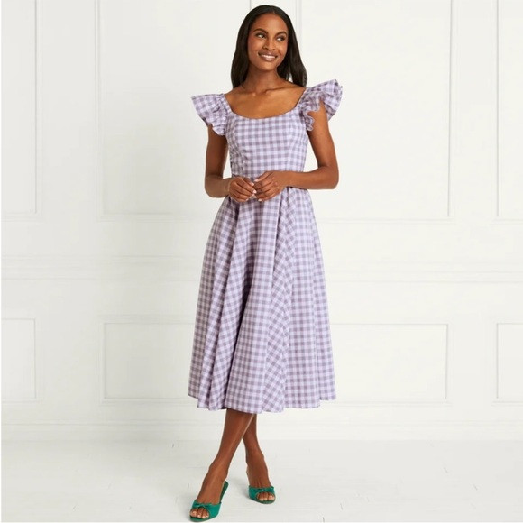 Hill House | NWT | The Daphne Dress In Lilac Jacquard Clip Dot Check | M | Poshmark