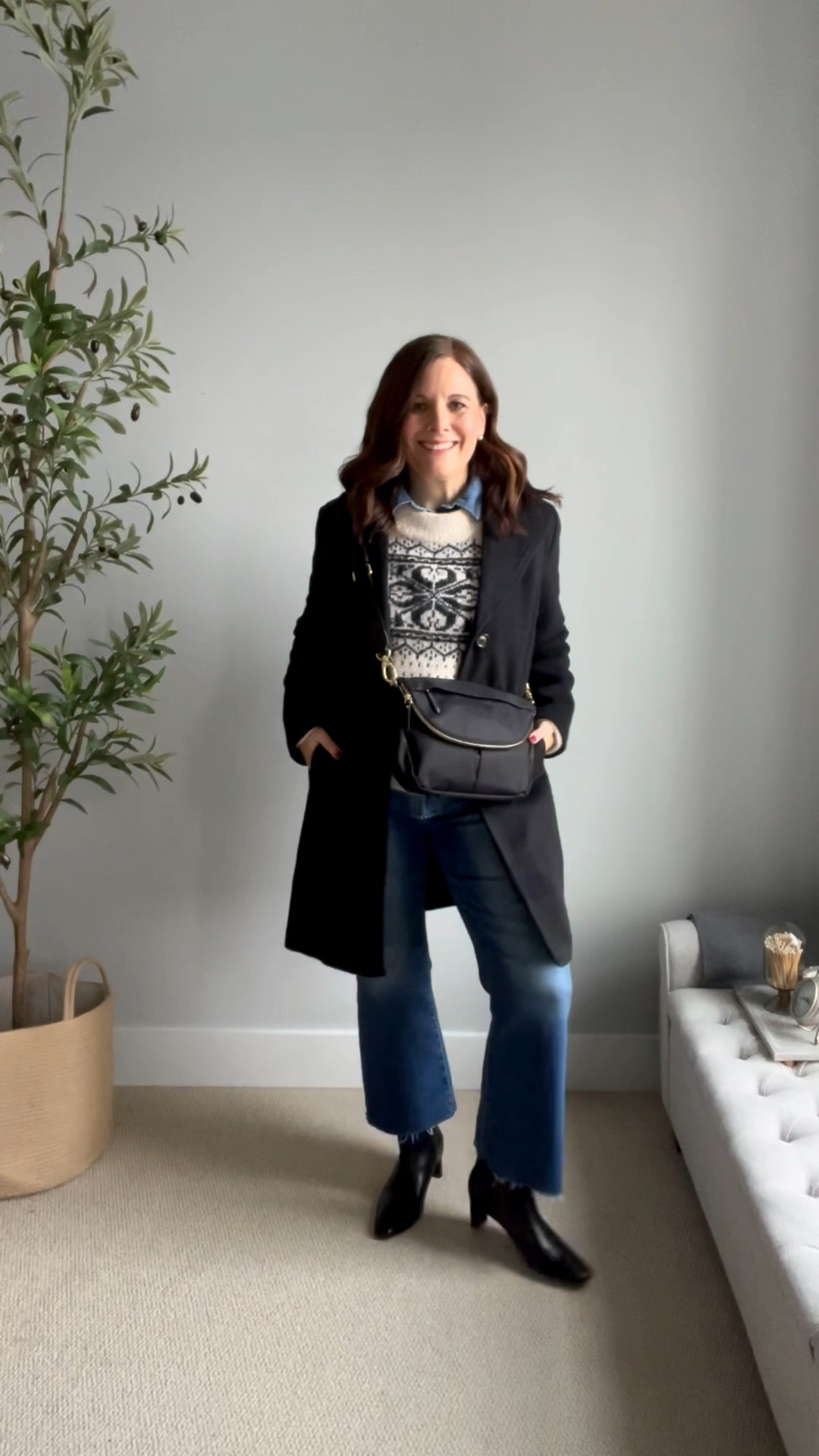 I've been looking for a black pair of ankle boots similar to my favorite J.Crew Factory ankle boots, which are now sold out. ⁠
⁠
I found them at Target for half the cost! ⁠
⁠
They have the same low 2-inch heel that spans the back of the shoe for stability. And they have a cushioned insole for comfort. The elongated snip toe is surprisingly comfortable, and the sleekness pairs well with just about any style of jeans and pants, including wide-leg jeans.⁠
⁠
This black nylon bag is new from Quince, and I'm in love! It's the perfect everyday bag. ⁠
⁠
FIT: These boots fit TTS. I'm wearing this Target Fair Isle sweater in a M. These jeans are from the Risen kick crops from Social Threads. They fit tts. ⁠
⁠
📏For reference, I’m midsized, 5’6”, slightly short-waisted, 36-B bust, and wear a small or medium top with size 10 jeans.⁠

#LTKHoliday #LTKOver40 #LTKMidsize