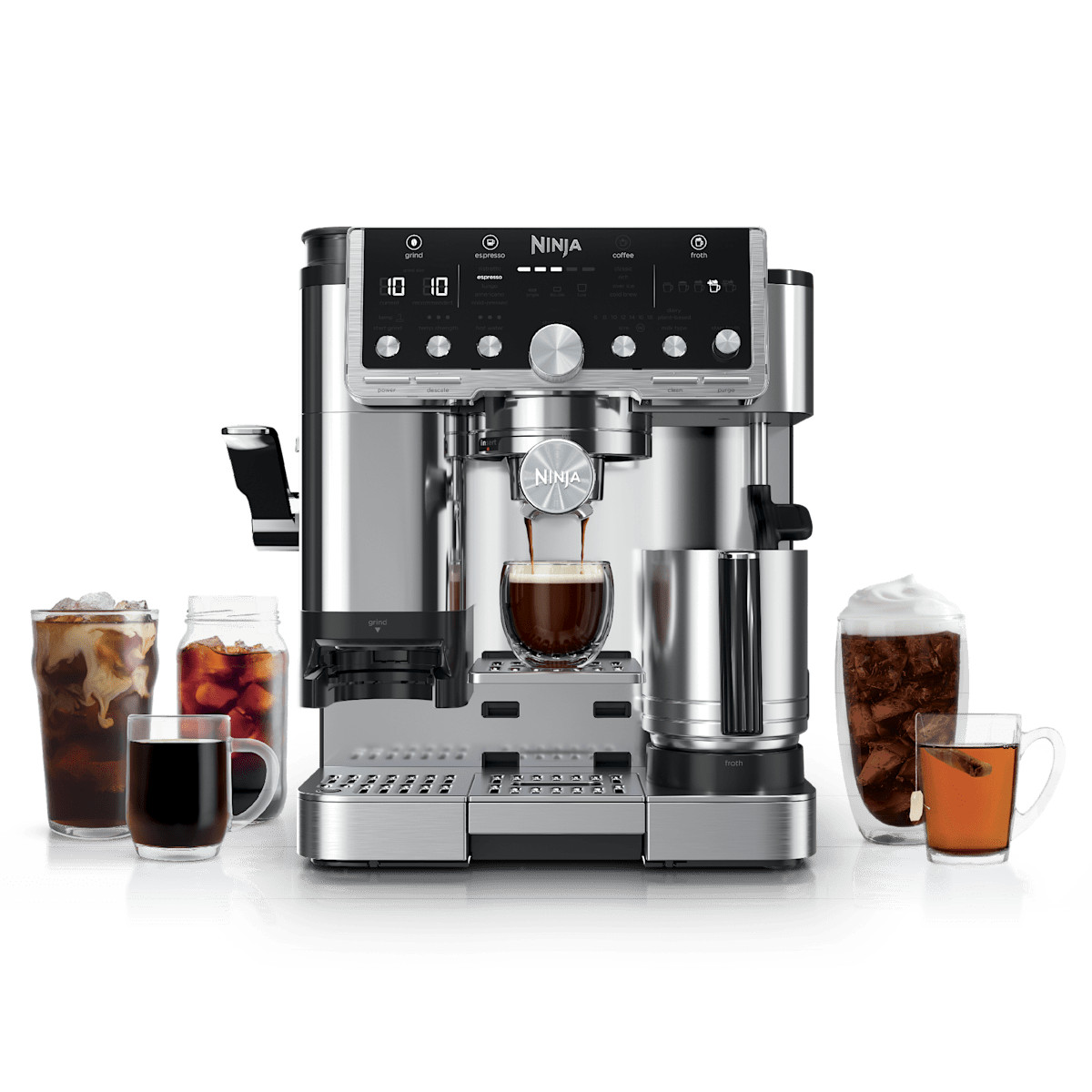 Ninja Luxe Cafe Pro 4-in-1 Espresso, Coffee, Cold Brew & Hot Water in Black/Stainless Steel | ES701 | SharkNinja | SharkNinja
