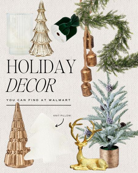 Metallic and green decor that will give your home the perfect holiday touch. #cellajaneblog #holidaydecor #walmart

#LTKHoliday #LTKhome #LTKSeasonal