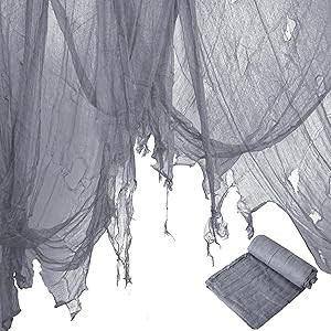 200 x 40 Inch Large Size Halloween Creepy Cloth- Gray Halloween Spooky Fabric Cloth- Scary Creepy... | Amazon (US)